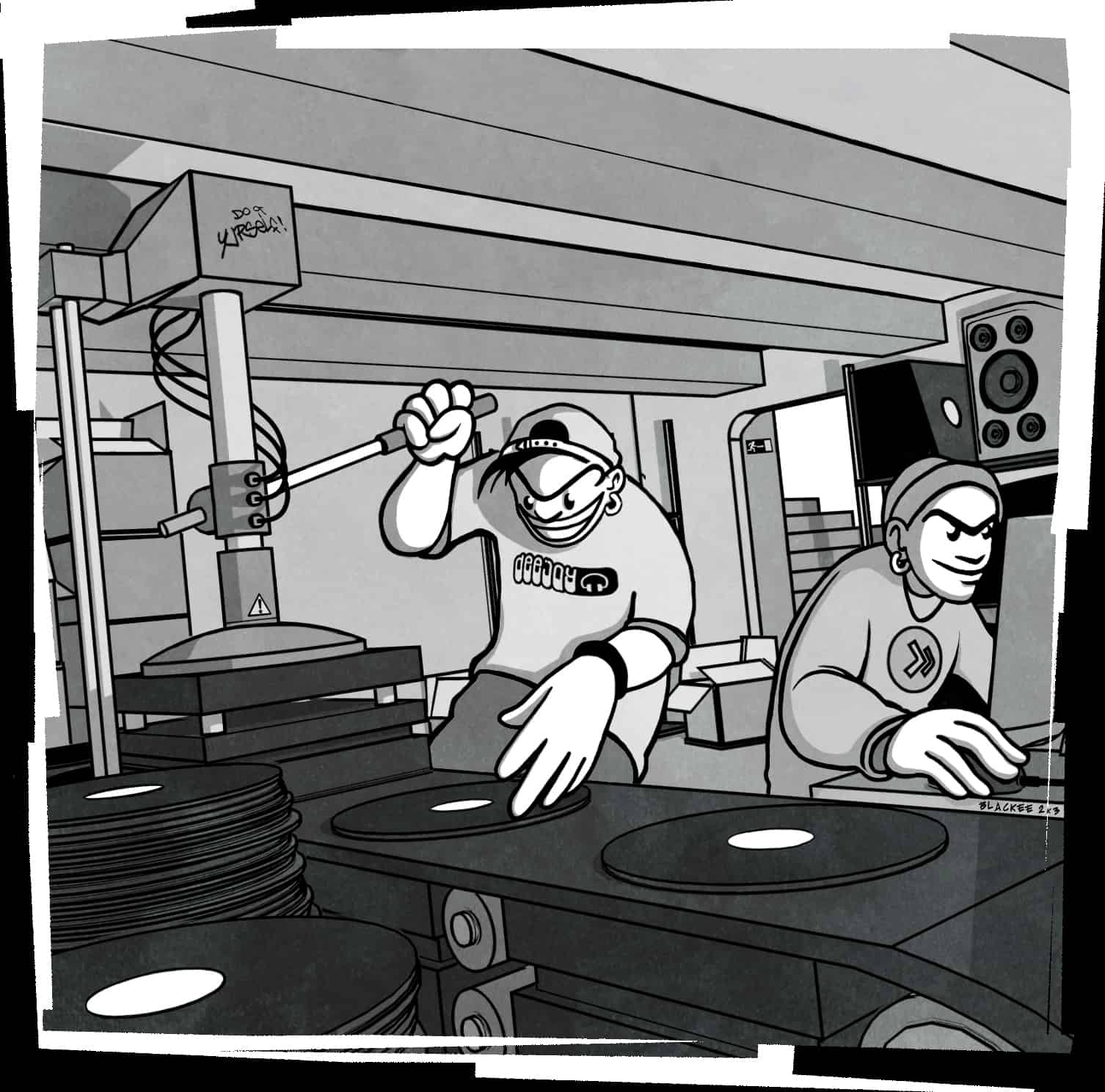 <br />
FKY Tribe hardtek vinyl press chain with 2 guys